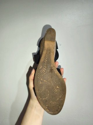 Sandalias de cuña negras