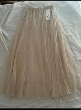 Falda larga tul beige talla única LISA STYLE