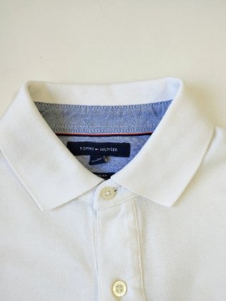 Polo Tommy Hilfiger manga larga blanco
