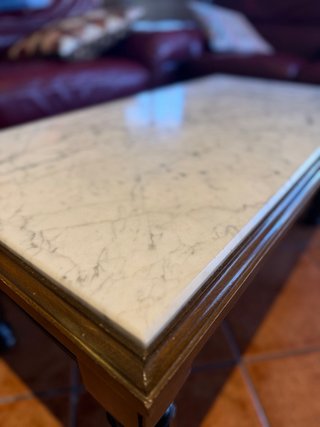 Mesa de centro vintage mármol y madera