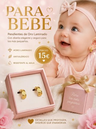 Pendientes Bebé Oro Laminado 15€