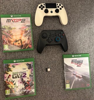 2 Mandos Blanco PS4 y PS5. Negro Pc.  Juegos Xbox