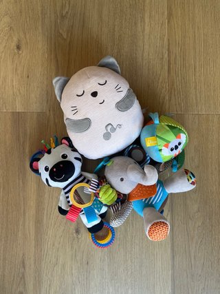 Lote Juguetes Peluche Bebé Cebra Elefante Gato