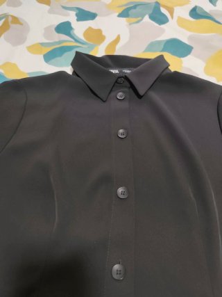 Vestido camisero Zara negro