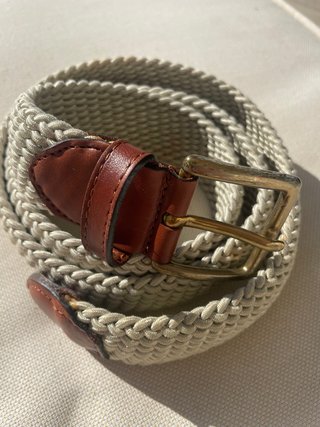 Cinturón caballero beige trenzado Talla L