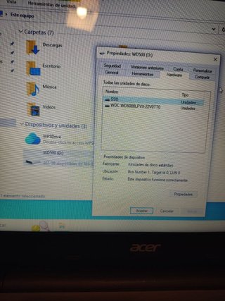 Portátil Acer i7 con SSD nuevo de 500 GB