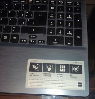 Portátil Acer i7 con SSD nuevo de 500 GB