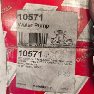 BOMBA AGUA OPEL NUEVO 10571