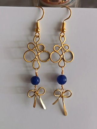 Orecchini agata blu fatti a mano