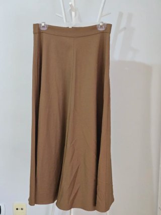 Falda larga- Zara-Talla S- Marrón Claro
