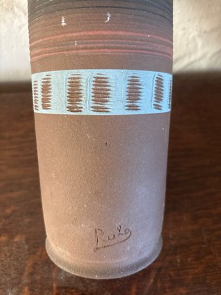Jarra cerámica decorada rayas