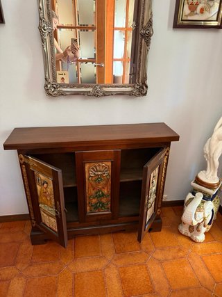 Mueble recibidor madera y metal