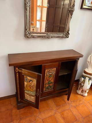 Mueble recibidor madera y metal
