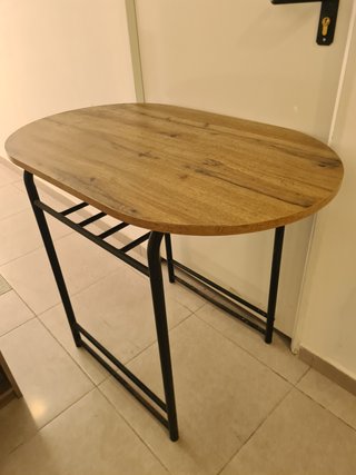 Mesa auxiliar metal y madera
