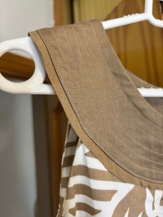 Vestido étnico boho marrón y blanco