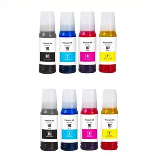 Confezione da 8 bottiglie di inchiostro compatibili Epson 102