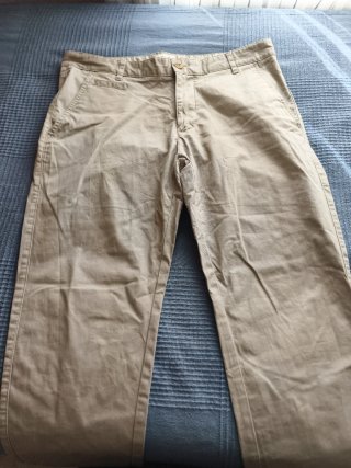 Pantalones largos beige hombre