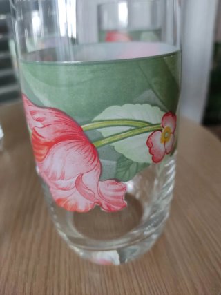 Conjunto 6 vasos decorados tulipanes