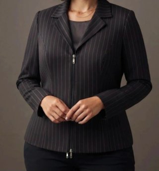 Chaqueta de traje negra con rayas