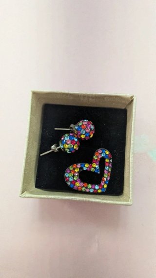 Set Gioielli Cuore e Orecchini Multicolore