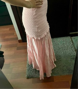 Falda larga Zara punto rosa talla única