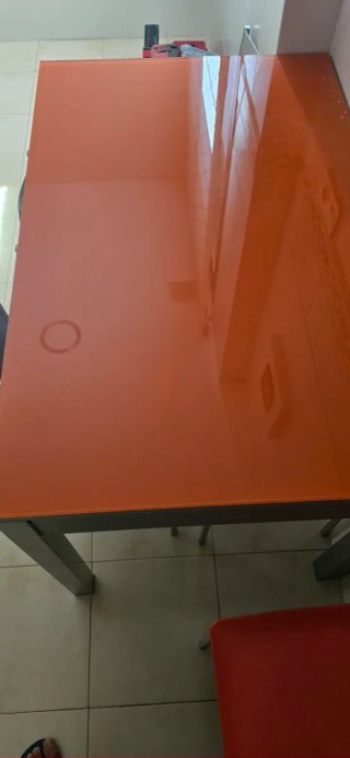Mesa y 6 Sillas Cocina Naranja/Gris