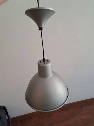 Lámpara colgante de aluminio plateada