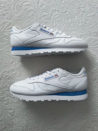 Zapatillas Reebok Classic Hombre Blancas y Azules