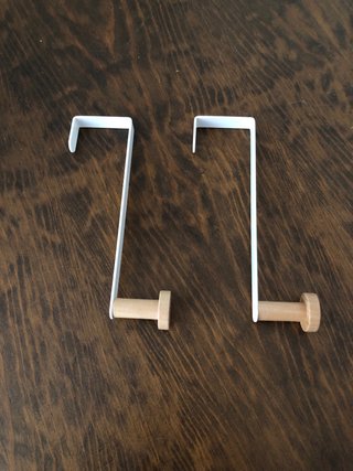 2 Perchas Puerta Metal Madera