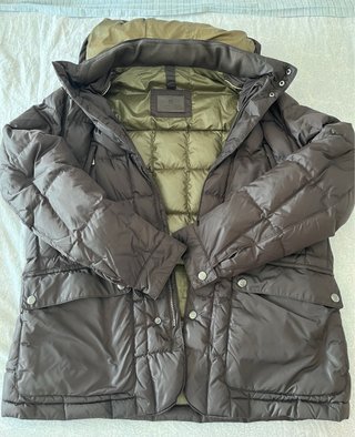Abrigo 80%plumón Massimo Dutti Marrón/Verde Hombre