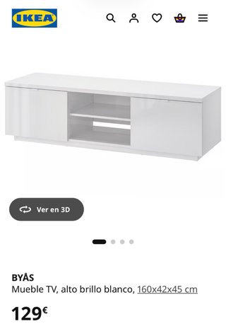 Mueble TV Ikea BYÅS Blanco