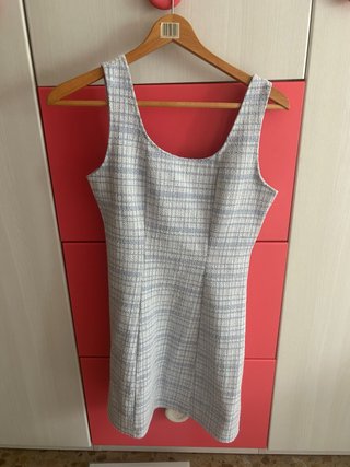 Vestido cuadros azul y blanco