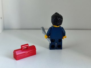 Lego Minifigura Mecánico con Caja Herramientas