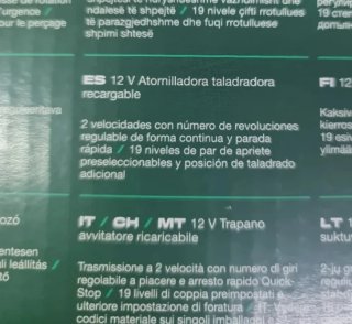 Taladro Atornillador Parkside 12V