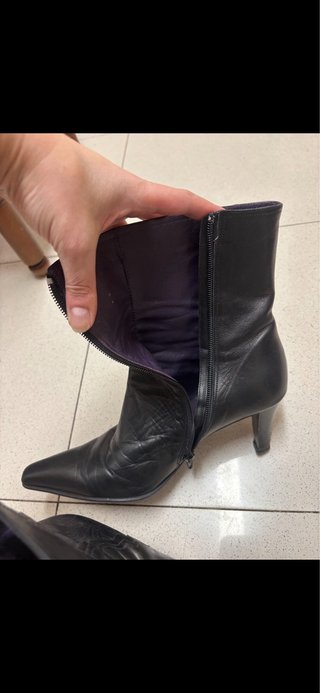 Botines Hispanitas Piel Negros Tacon