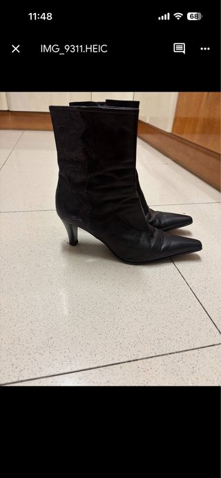Botines Hispanitas Piel Negros Tacon