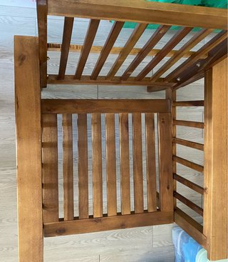 Conjunto Muebles Jardín Madera y Tela Beige