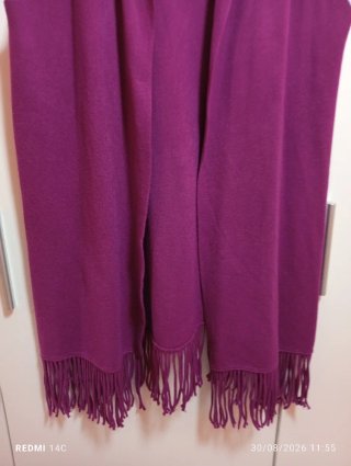 Chaleco sin manga morado con flecos
