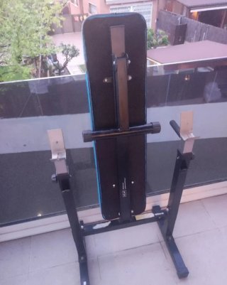 Banco de pesas con barra y discos 20kg