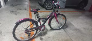 Bicicleta infantile 24 pollici rosa con cestino