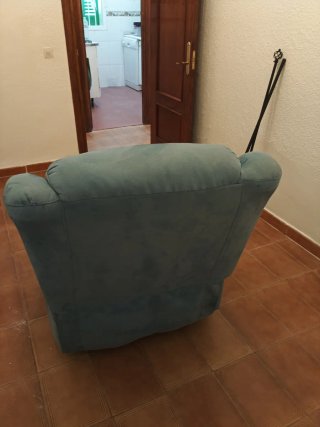 Sillón azul de tela
