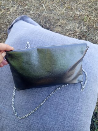 Bolso de mano/hombro gris brillante