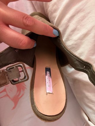 Sandalias cuña beige/marrón talla 40