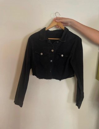 Chaqueta tejana corta negra