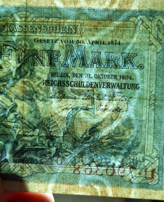 🇩🇪 Billete 5 Marcos 1904