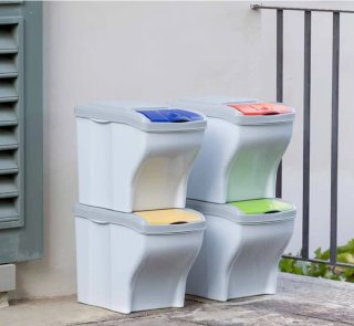 Set 4 Cubos Basura Reciclaje 20L modulares