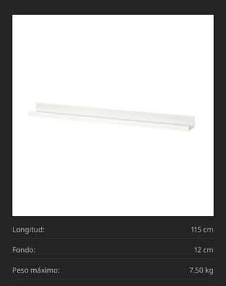 Estante pared para marcos o libros Ikea blanco