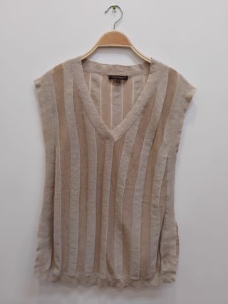 Conjunto de dos piezas beige y marrón