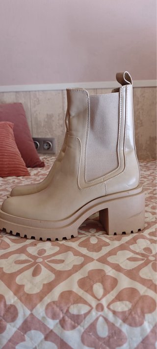 Botines Chelsea Zara Beige Talla 39