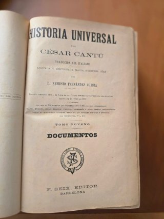 Historia Universal de César Cantú. Tomos VI,VII,IX